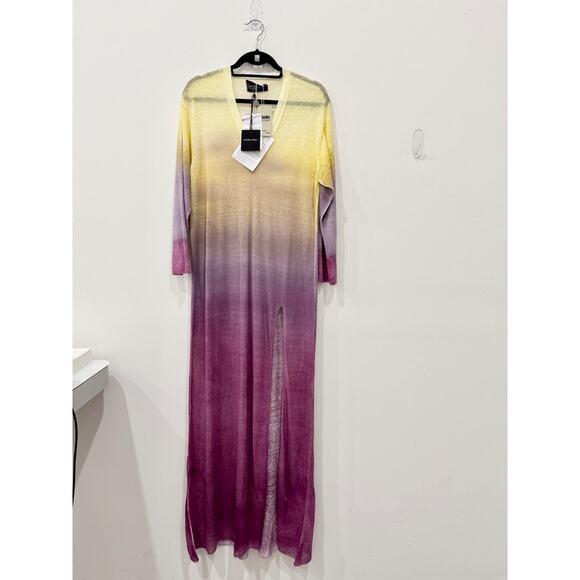 NWT Antonella Rizza Sheer Cover-Up Dress Swimwear Lilac Yellow Women's Sz Small - Picture 3 of 7